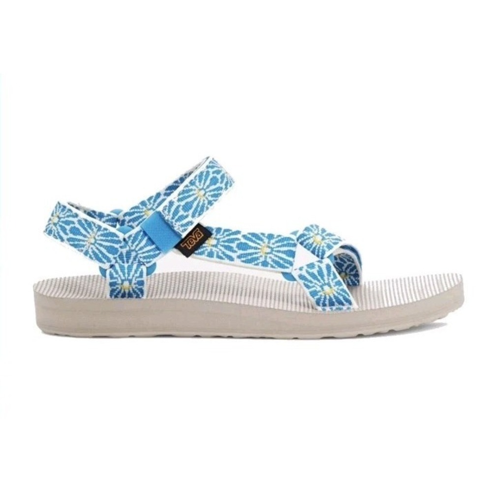 Teva Original Universal Women 11 Sandals Flower Loom Birch Ibiza Blue Swim Water